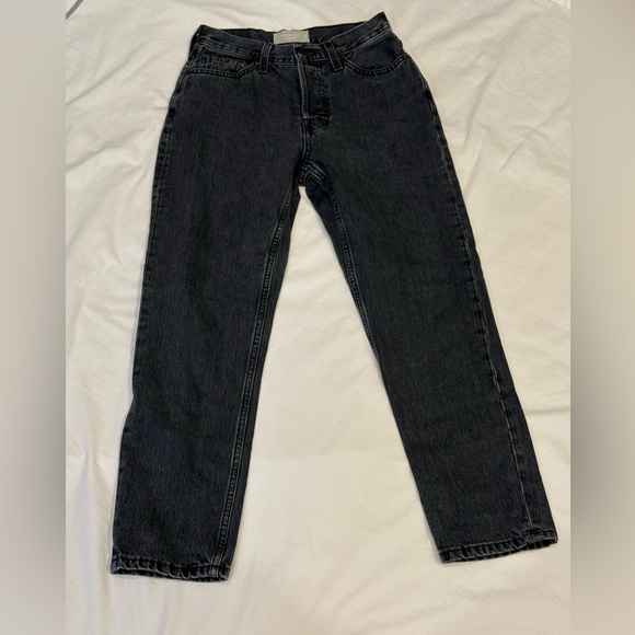 Everlane 90s Cheeky Jean Size 25 Ankle Black Organic Cotton Straight Leg Denim - Picture 12 of 16